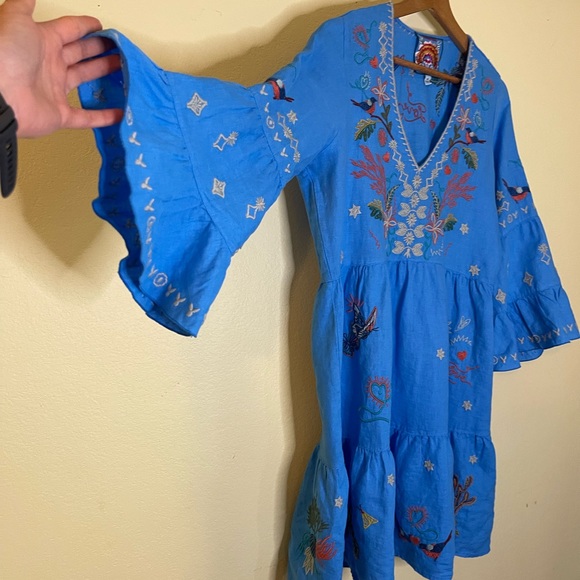 Johnny Was Blue Embroidered Dress - Picture 4 of 14